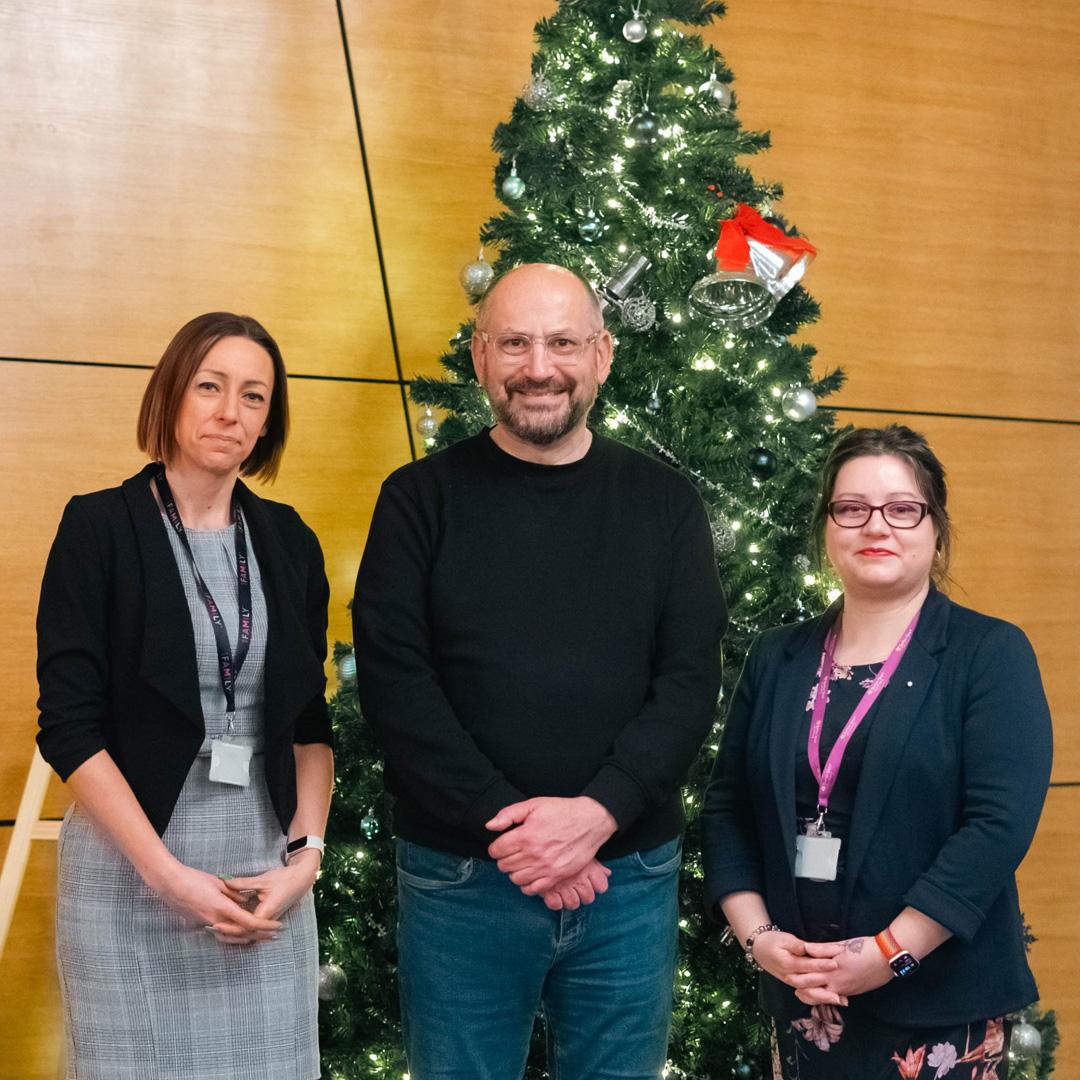 Tara Poore (CEO of City Family), Alex Khaldi (Independent Chair of ABSS), Dr Nia Thomas, (Director of ABSS), at Stories of Impact event, December 2024