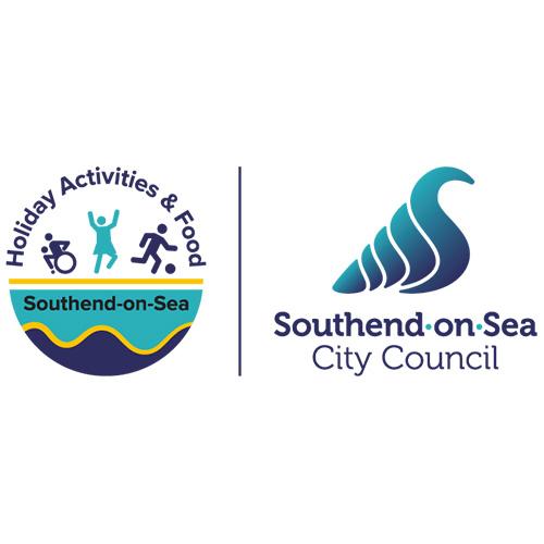 Logo for the holiday activities and food programme alongside the Southend on sea City Council logo