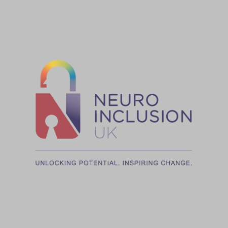 Neuro Inclusion UK logo. The icon, made from the The N and I have been cleverly arranged to resemble a padlock. The text Unlocking Potential, Inspiring change is also present.